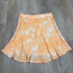 Free People Orange and White Tie Dye Skater Skirt